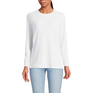 Lands' End Women's Classic White Long Sleeve Tee
